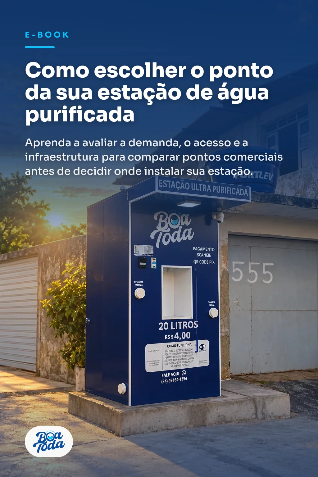 Capa do e-book Como escolher o ponto da sua estação de água purificada